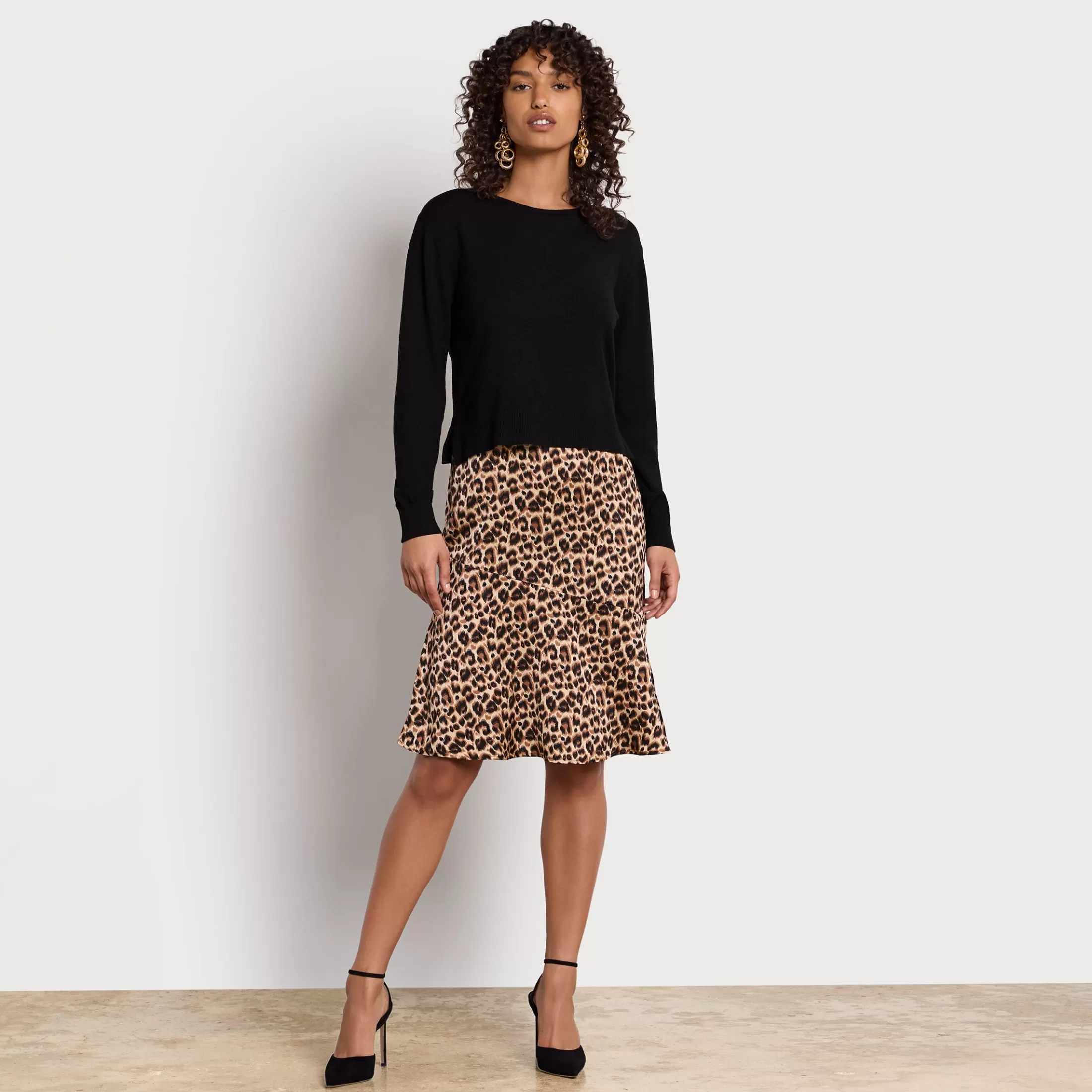 Womens Sam Edelman Long Sleeve Knit Cami Midi Dress