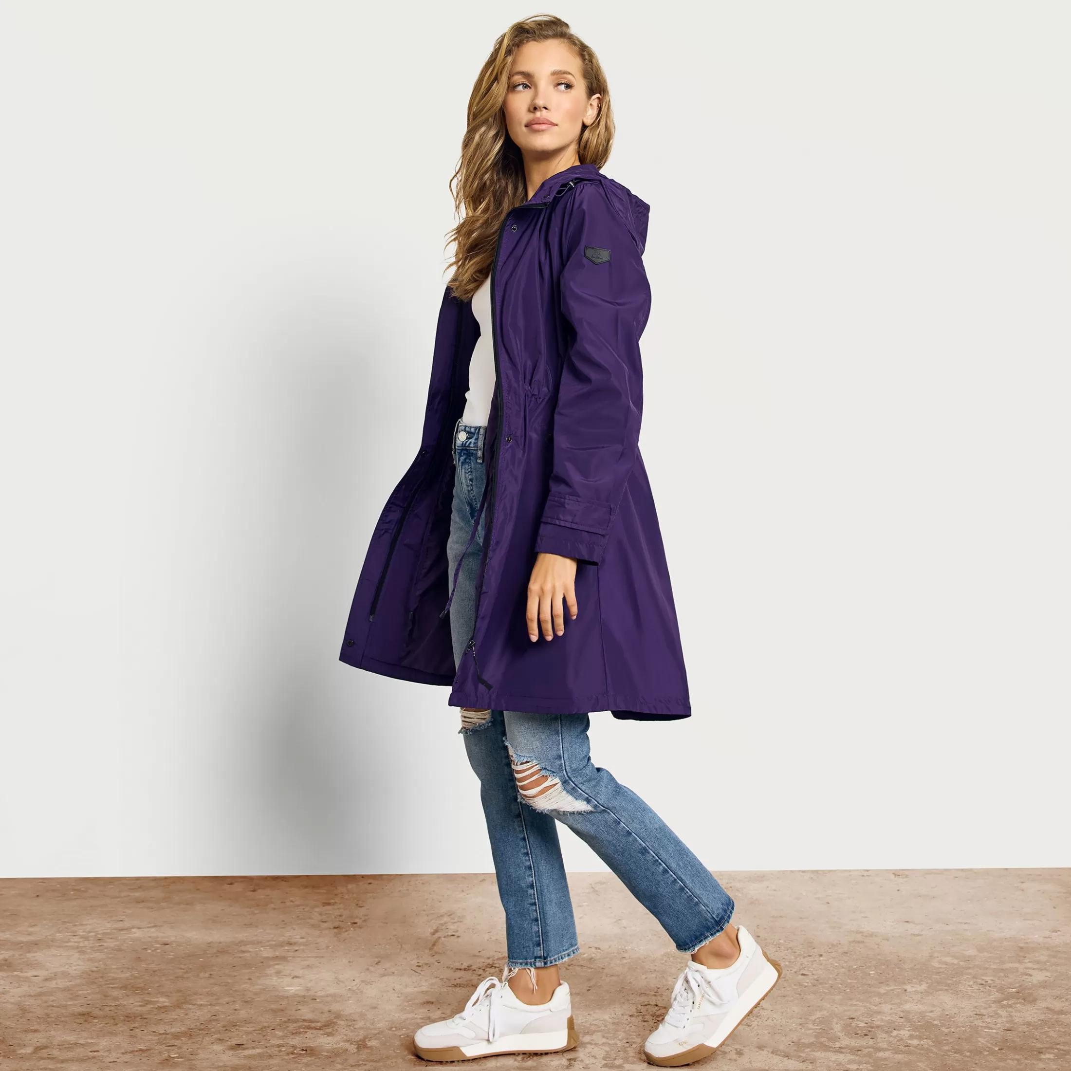 Womens Sam Edelman Rain Anorak Jacket With Wide Hood